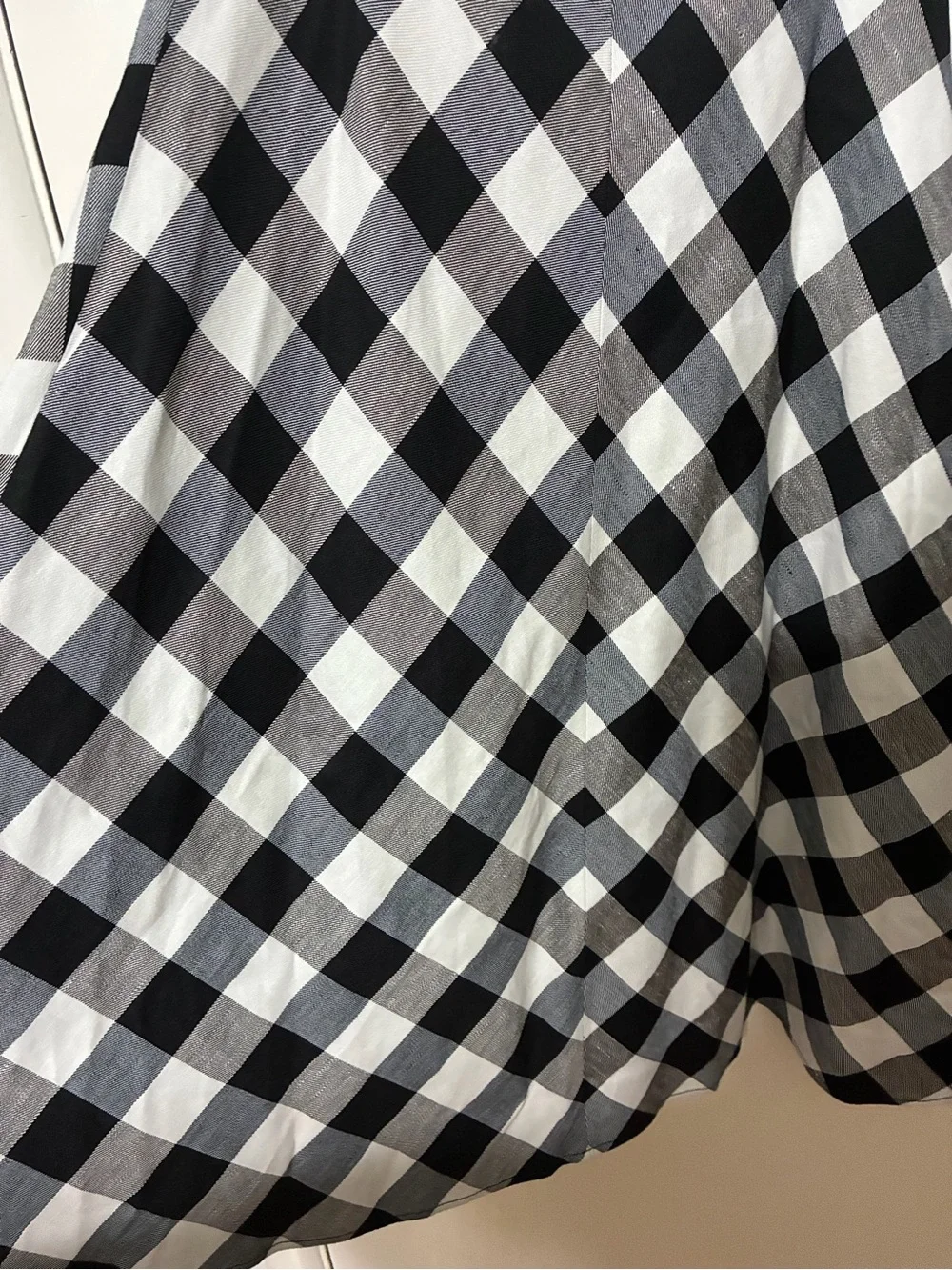 kate spade Black and White Gingham A-Line Skirt with Belt